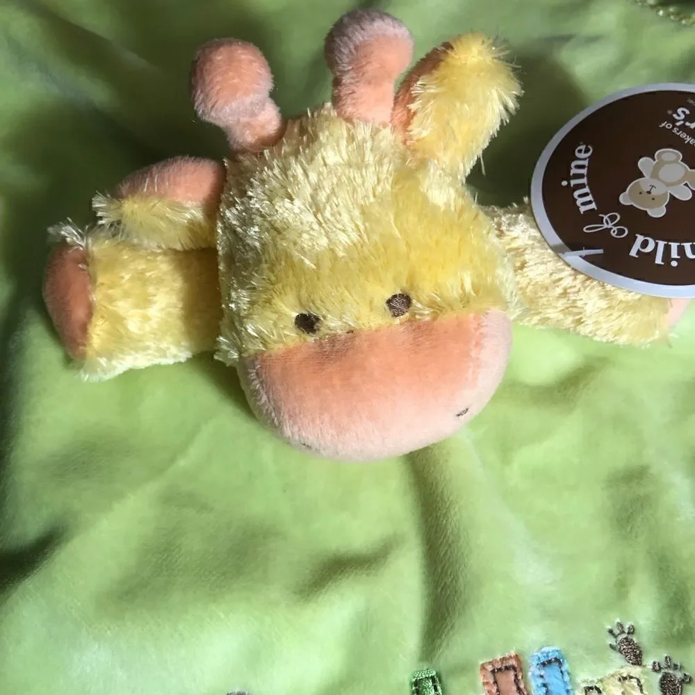 Child of Mine Lovey Blankie Plush Security Blanket Baby Hippo 15 x 15 Green NWT